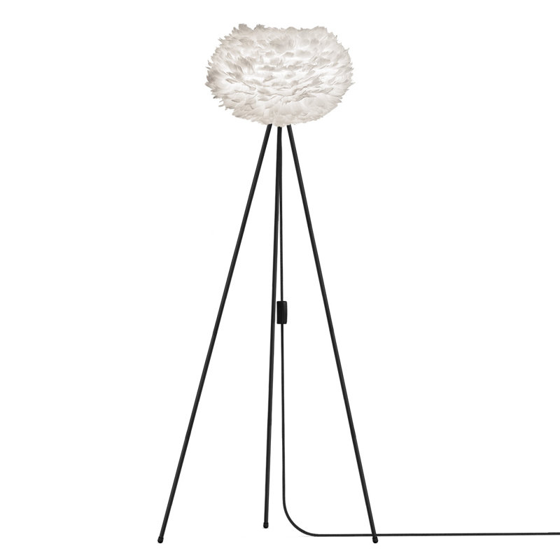 Lampe trépied 59 "Eos, Noir, Blanc, H 63 po