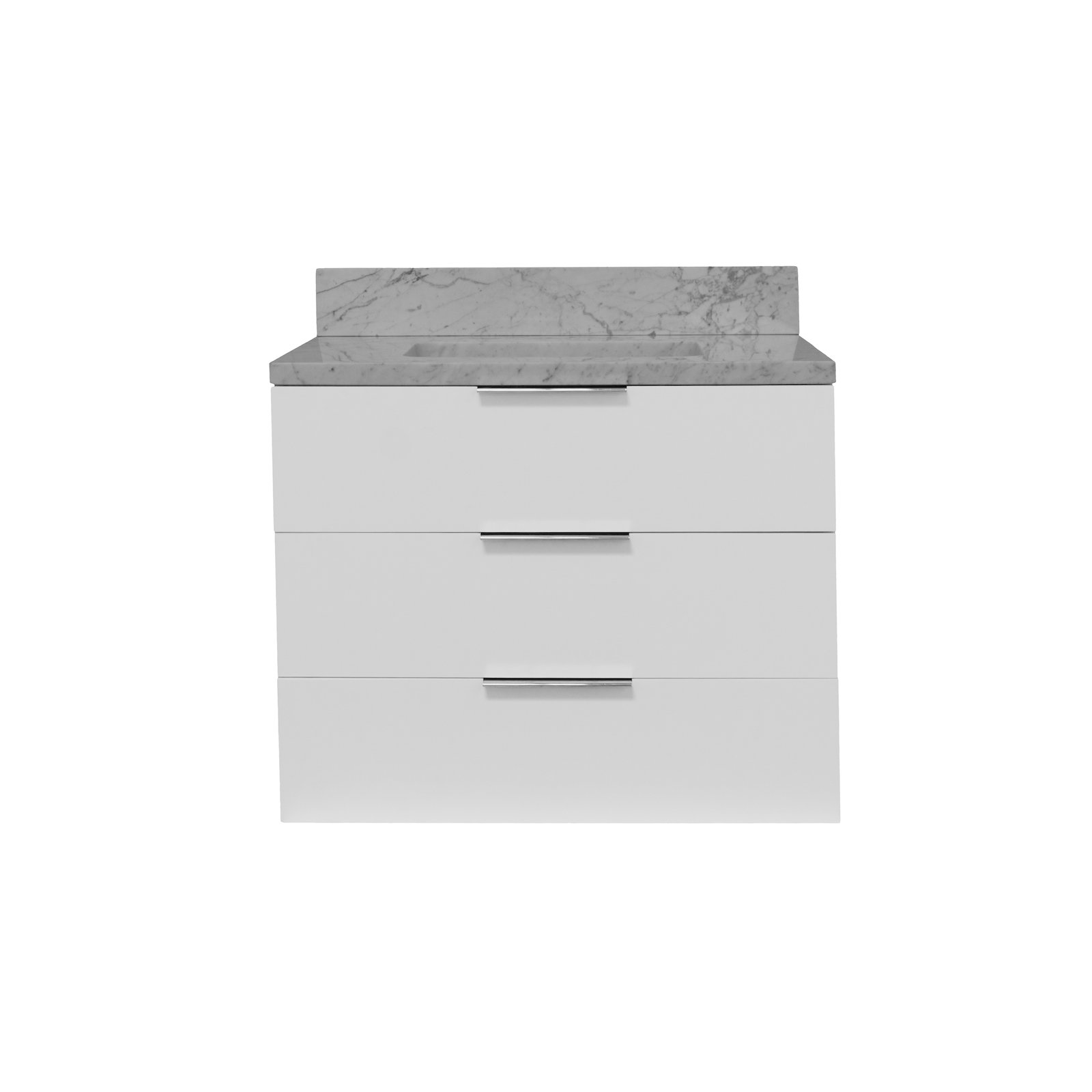 Mitchell 30'' Single Bathroom Vanity, Carrara Marble, White