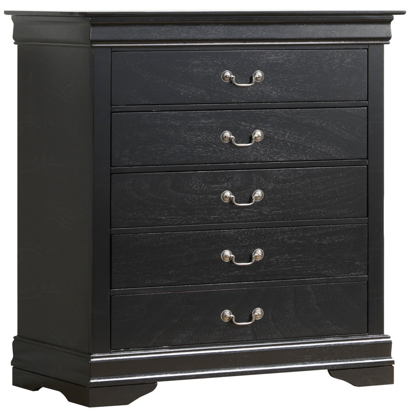 Charmant coffre de rangement traditionnel noir, Noir