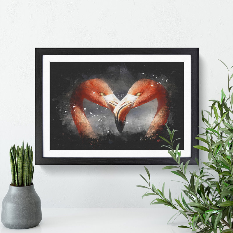 Pink Flamingo Vol.3 - Picture Frame Graphic Art, 65cm H x 90cm W x 2cm D, Black Framed