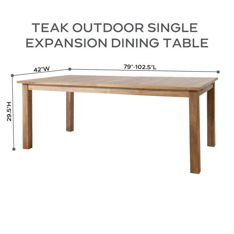 Huntington 9pc Teak Dining Set With Expansion Table Sunbrella Cushions, Granite Sunbrella®