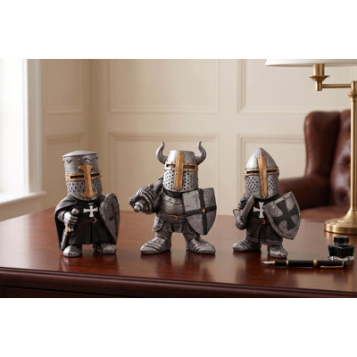 3 Piece Mini Medieval Crusader Knights Figurine Set