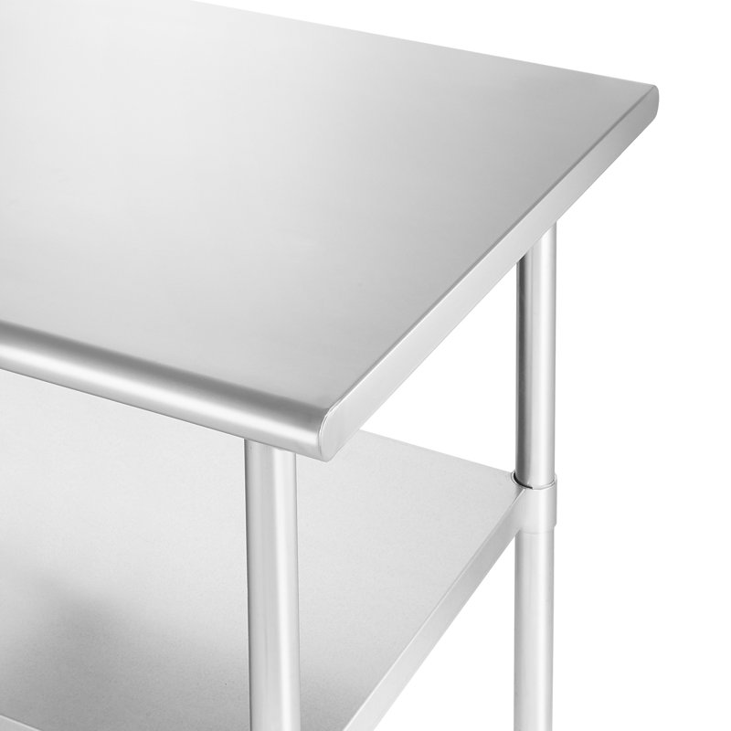 30" W x 48" L Stainless Steel Prep Table With Undershelf & Caster Wheels
