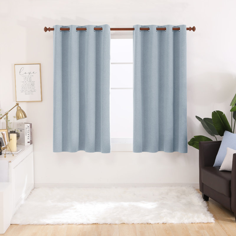 Riey Blackout Curtain Panel Pair, 52" W x 95" L, Clouded Sky