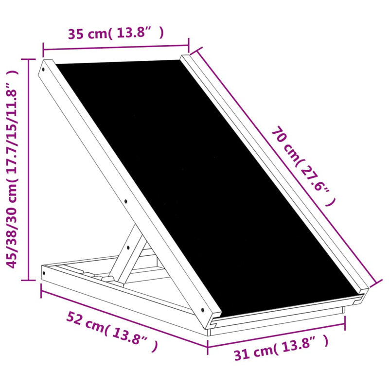 Evansville Ramp, 45cm H x 70cm W x 35cm D