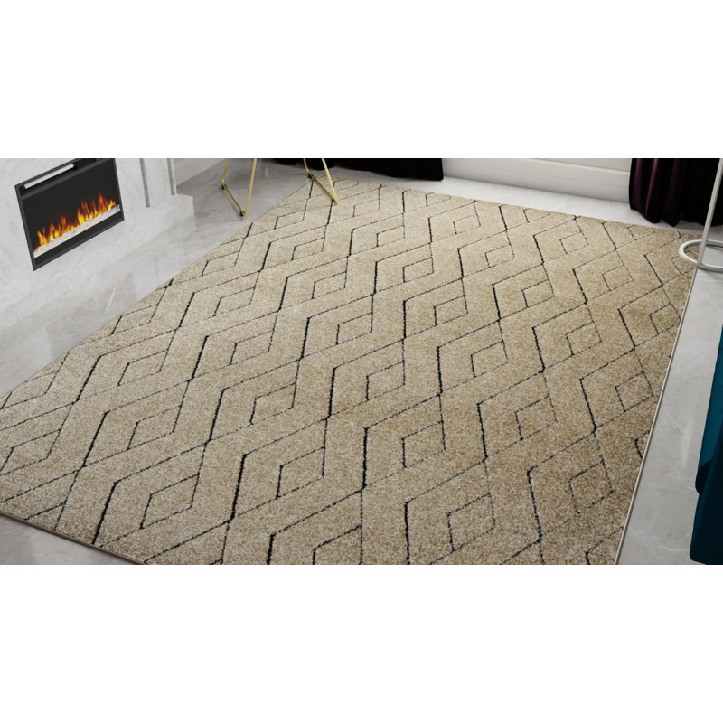 Neace Contemporary Almondine Area Rug, Rectangle 5' x 7'