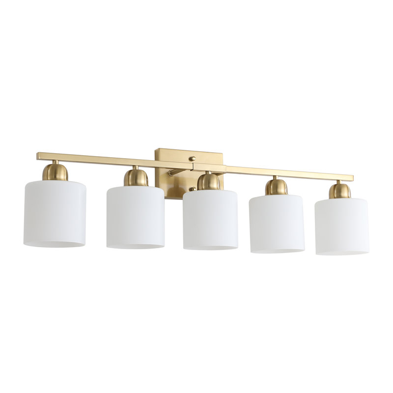 Luminaire de meuble-lavabo moderne en fer doré avec verre givré - parfait pour la salle de bain