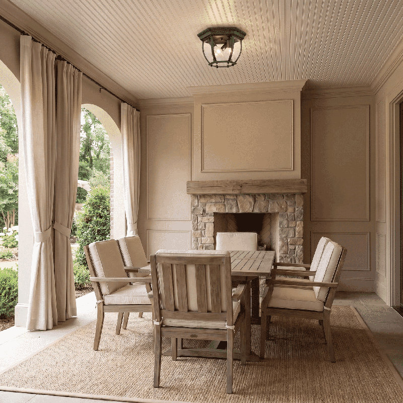 Plafonnier d'extérieur 3 lumières Meridian en noir, Noir