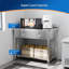 Table en acier inoxydable avec 2 tiroirs-1712924296
