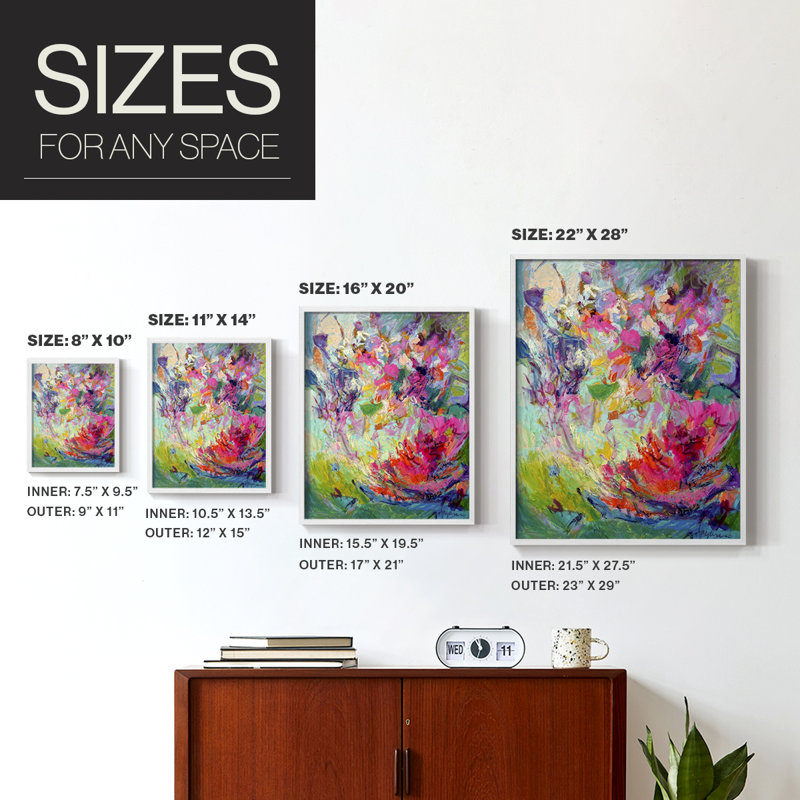 Impression encadrée Bold Flourish III - bois massif, H 30 po x l 24 po, Blanc
