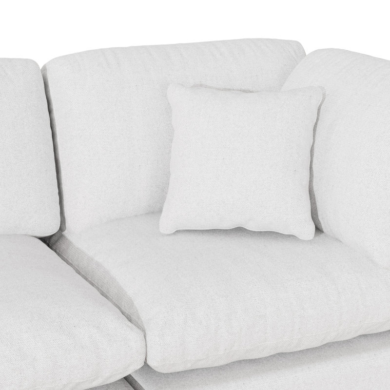 Canapé modulaire rembourré 5 pièces Jossa, Blanc