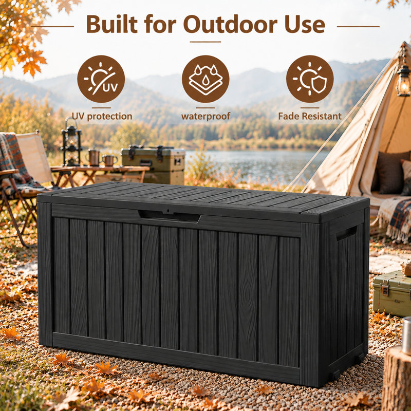 80 Gallons Water Resistant Resin Lockable Deck Box