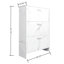 White Marble Colour High Glossy 3 Doors Shoe Cabinet With Retro Handles