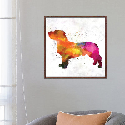 Fawn Brittany Basset In Watercolor by Paul Rommer - Gallery-Wrapped Canvas Giclée on Canvas