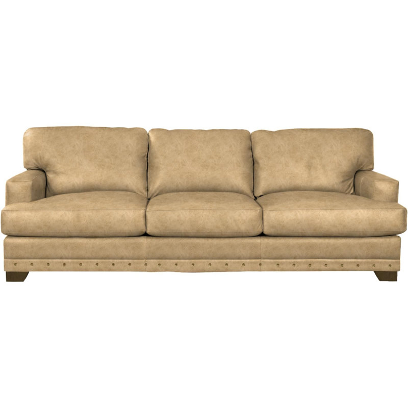 Nixson 100'' Genuine Leather Sofa, Beige
