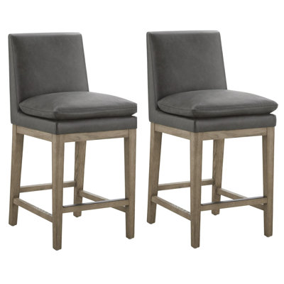 Bethea Leather Upholstered Counter Stool