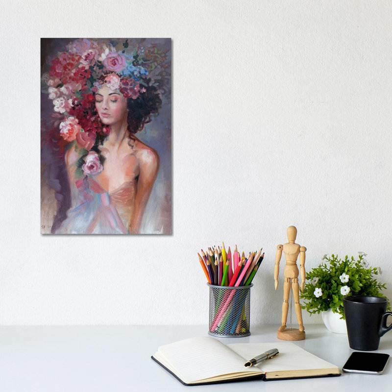 Flower Nymph by Katharina Valeeva - Wrapped Canvas Painting, 20.32 cm H x 30.48 cm W