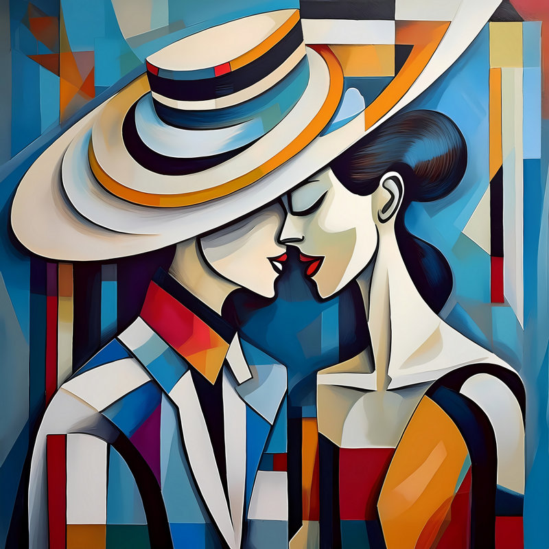 Embracing Love I, 36" H x 36" W