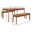 Ensemble de salle à manger rectangulaire pour 4 personnes 60,2 po Teterboro-2045934175