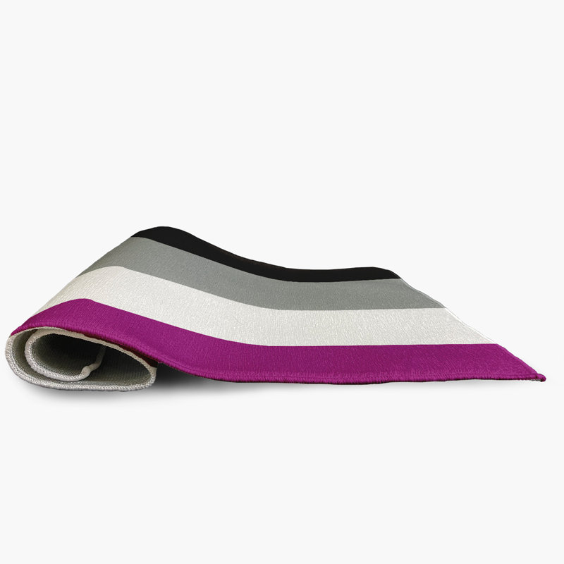 Tapis rayé en chenille tissé à la machine en blanc / mauve Samoni, Rectangle 2 pi x 3 pi