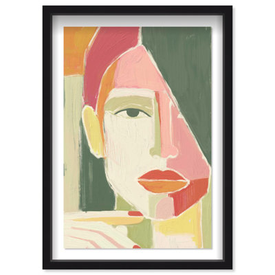 Oliver Gal Looking at You Abstract Portrait - Luxury Shadowbox Framed Wall Art