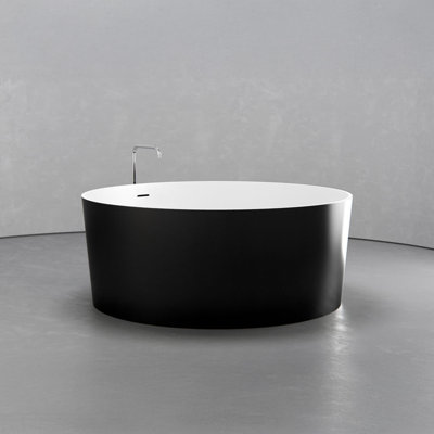 Baignoire ronde autoportante en fer / blanc 58,9 po Vast Studio