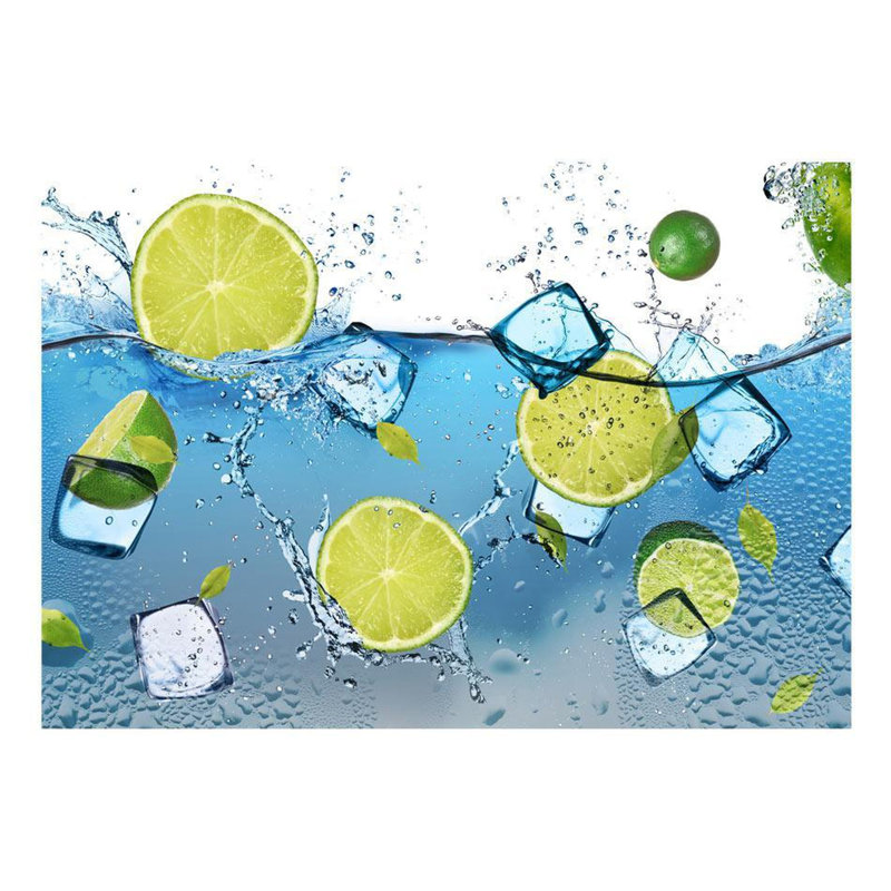 Papier peint adhésif Javontae, Multicolore / bleu, L 110 po x l 154 po