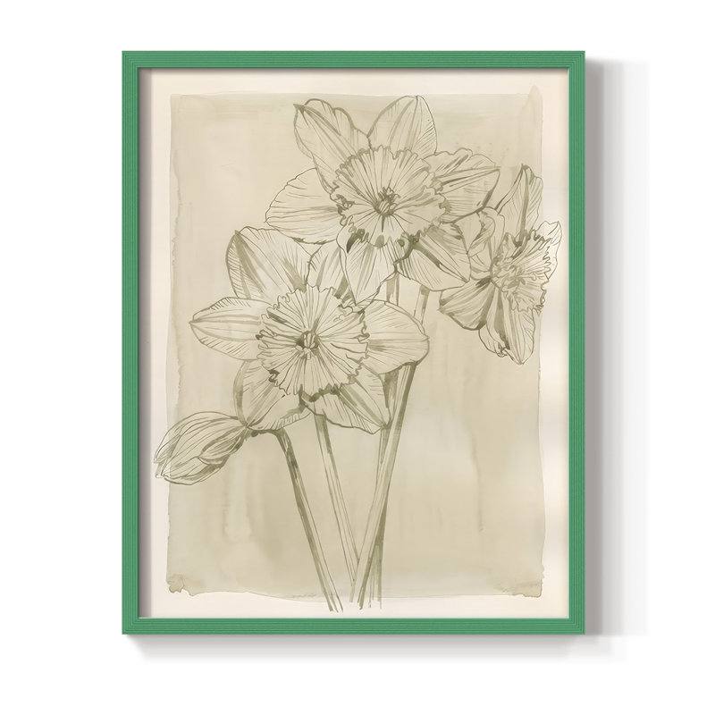 «Spring Promises II», reproduction encadrée - bois massif, Vert, H 21 po x l 17 po