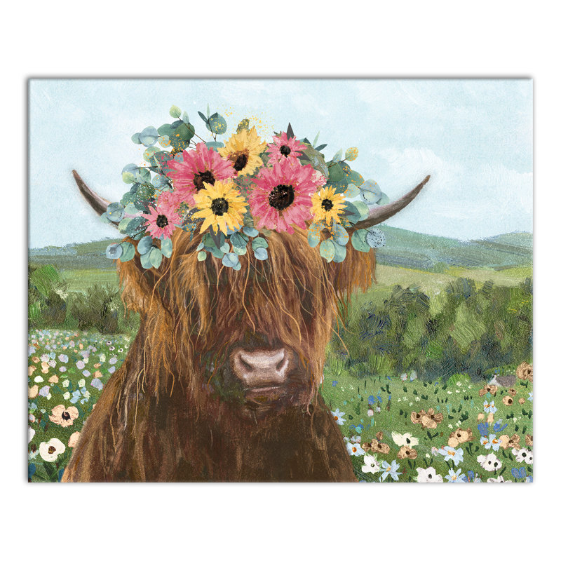 «Hairy Cow Flowers», impression sur toile tendue