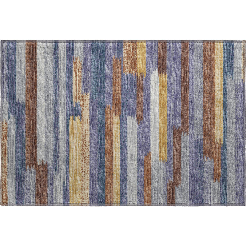 Premium Machine Washable Mayfield AMF114 Abstract Rug, 1'8" x 2'6", Landscape