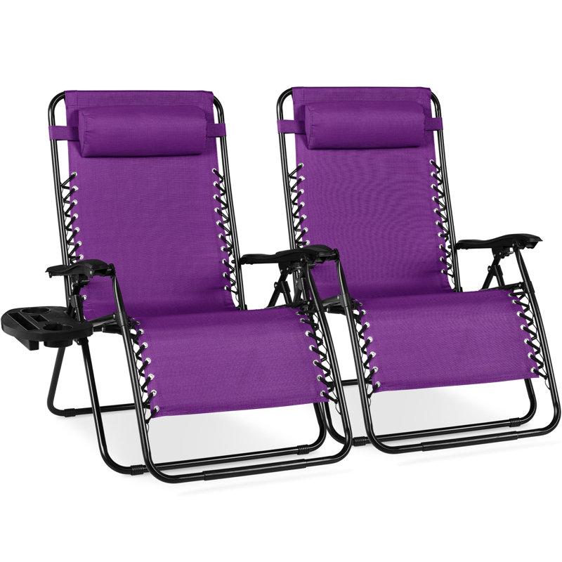 Set Of 2 Zero Gravity Patio Chair, Amethyst Purple
