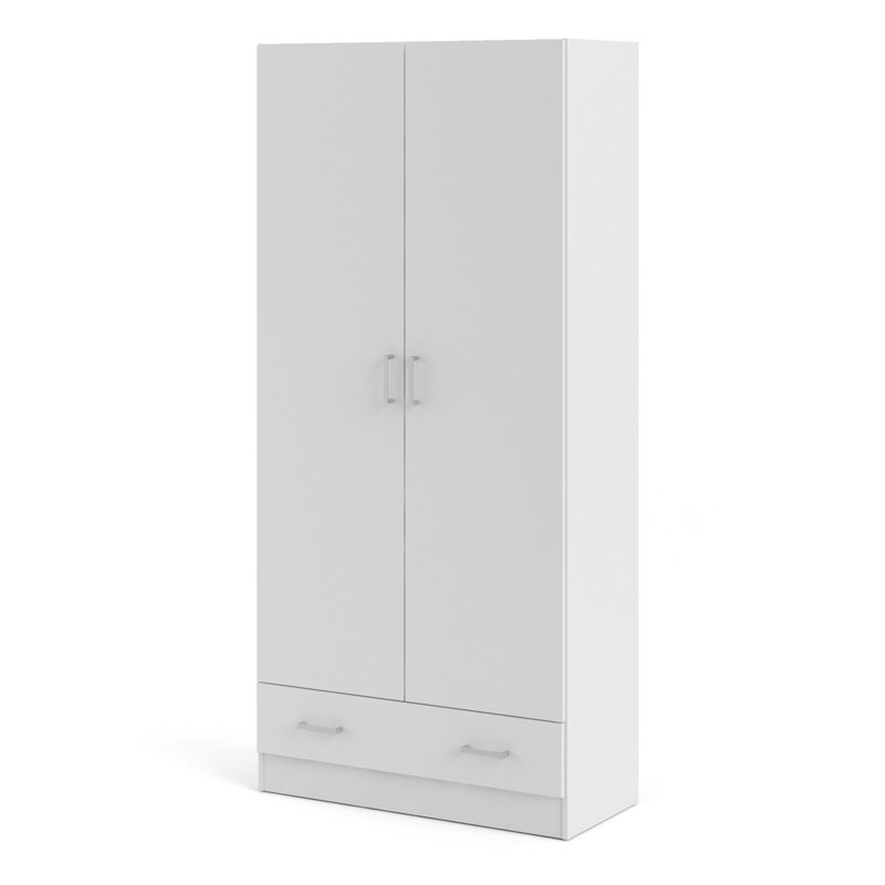Mateah 2 Door Manufactured Wood Wardrobe, White