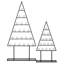  Ensemble de 2 porte-cartes de sapin de Noël avec support suspendu en métal 36 pinces rondes noires