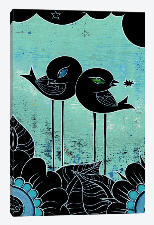 « discussion », reproduction d’art sur toile tendue, H 26 po x l 18 po x P 1,5 po, Toile tendue, Pas de tapis
