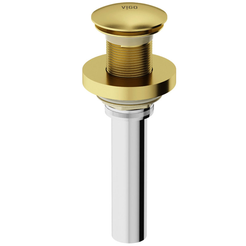 Pop-Up Bathroom Sink Drain, Matte Gold