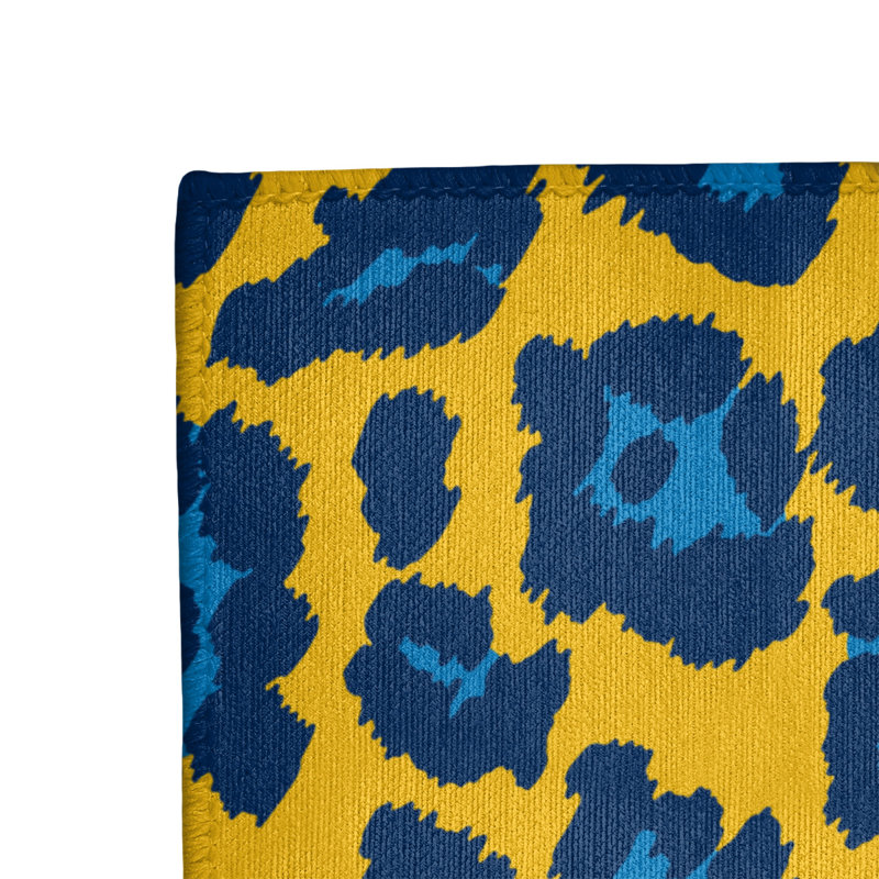 Imprimé animalier jaune/bleu Tapis décoratif, Rectangle 9 pi x 12 pi