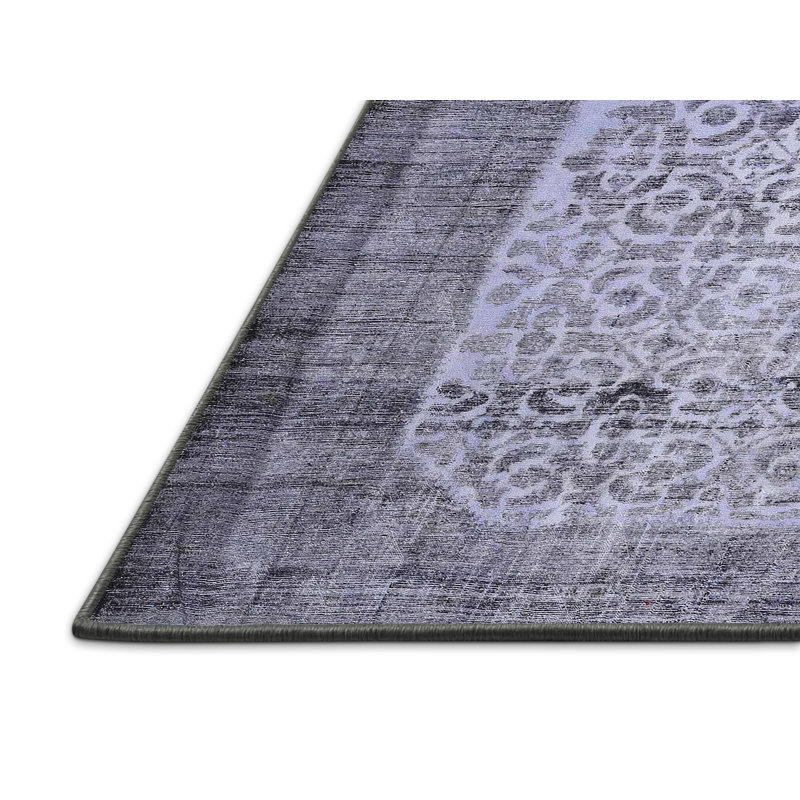 Tapis contemporain bleu, Rectangle 2 pi x 5 pi