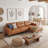Neithen 109.5" Wide Mid Century Modern L-Shaped Vegan Leather Sofa & Chaise-1939442734