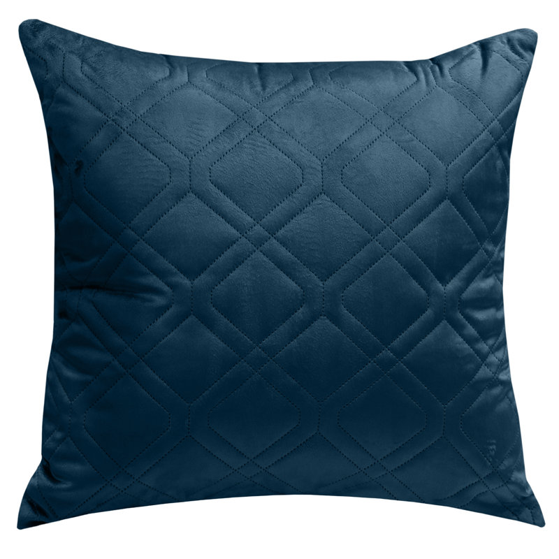 Aspire Homeware Diamond-Pattern Square Velvet Cushion Cover, Navy, Pack of 4