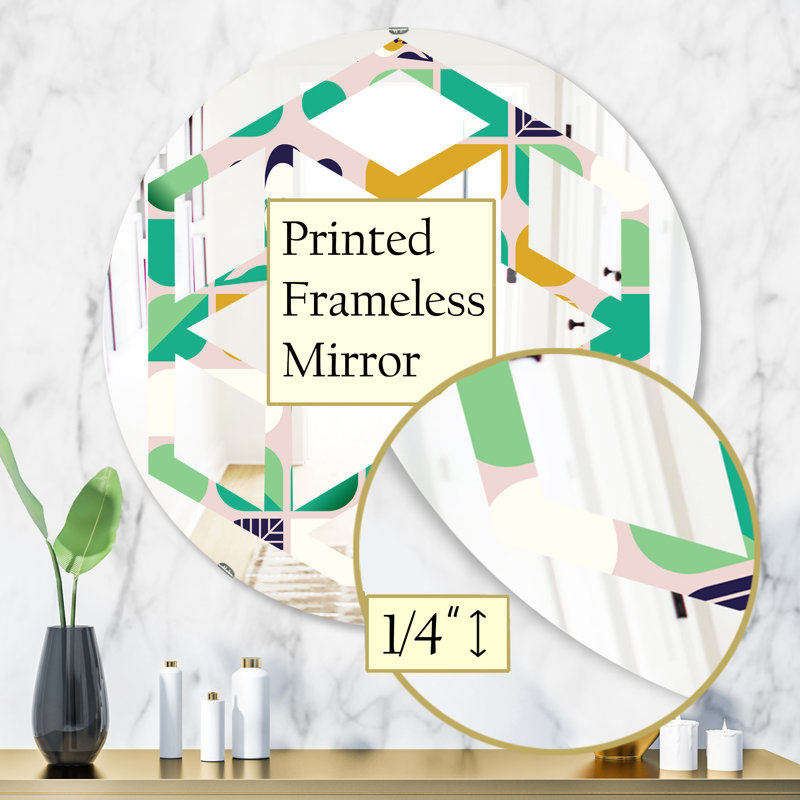 Miroir mural Hexagon Star, H 31,5 po x l 31,5 po, Hexagone étoile géométrique avec hexagone de fl