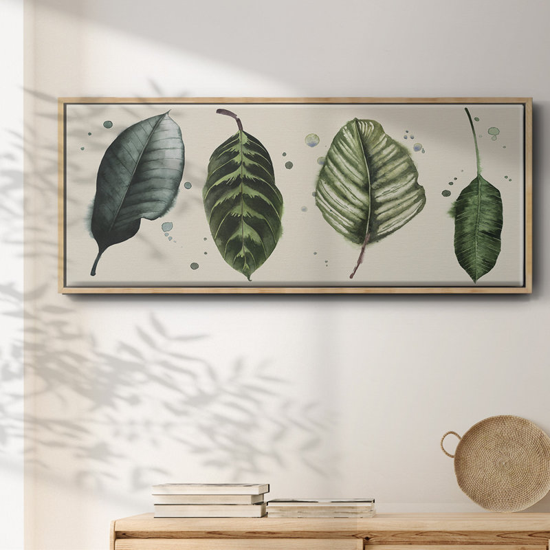 Palm Line- Framed Canvas, 20" H x 50" W