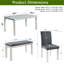 Ensemble de table de salle à manger pour la cuisine et la salle à manger, ensemble 6 pièces gris ardoise avec table rectangulaire, 4 chaises rembourrées et banc, 6 sièges