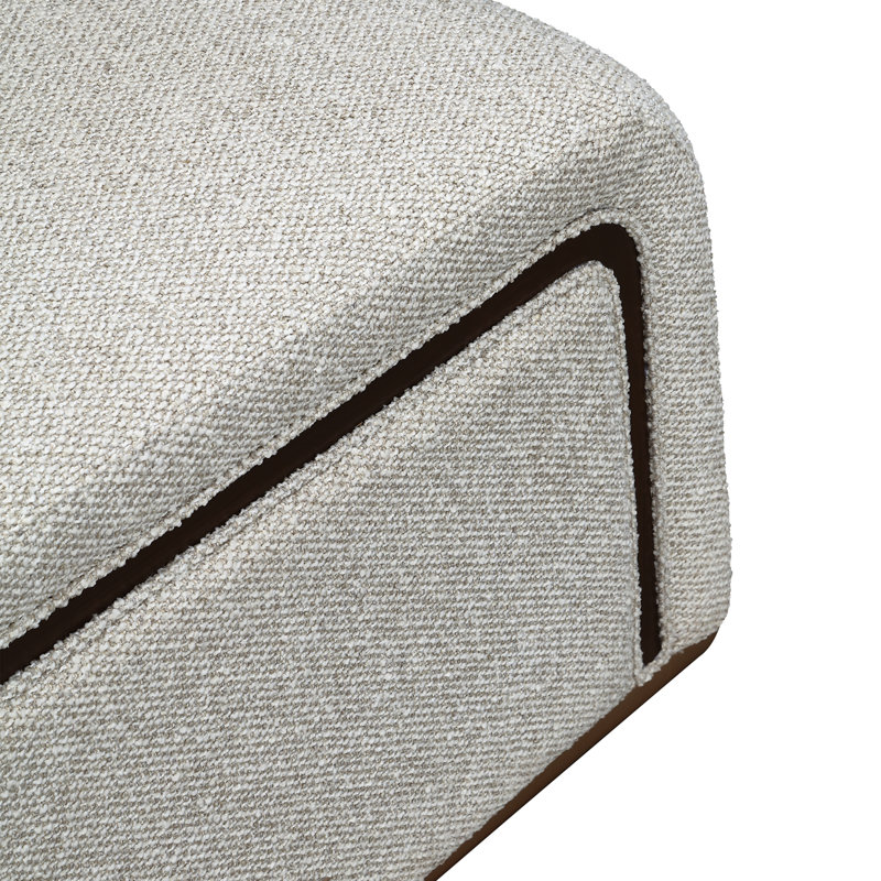 West Kensington Chaise - Buff/Seal Salt Caramel, Espresso Wood