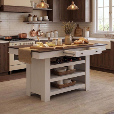 Table de salle à manger à hauteur de comptoir 60 po pour 4 personnes, grande table de cuisine rectangulaire pour 6 personnes avec plateau épais, table de salle à manger à hauteur de bar avec support à vin profond, tablettes de cuisine, bar, pub