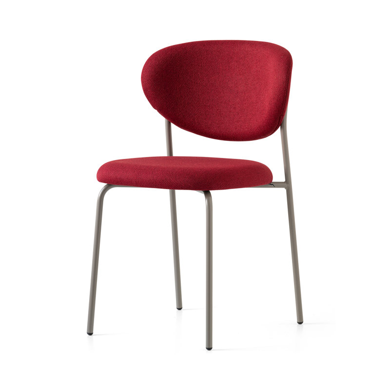 Cozy Upholstered Chair with Metal Frame, Matt Taupe, Burgundy