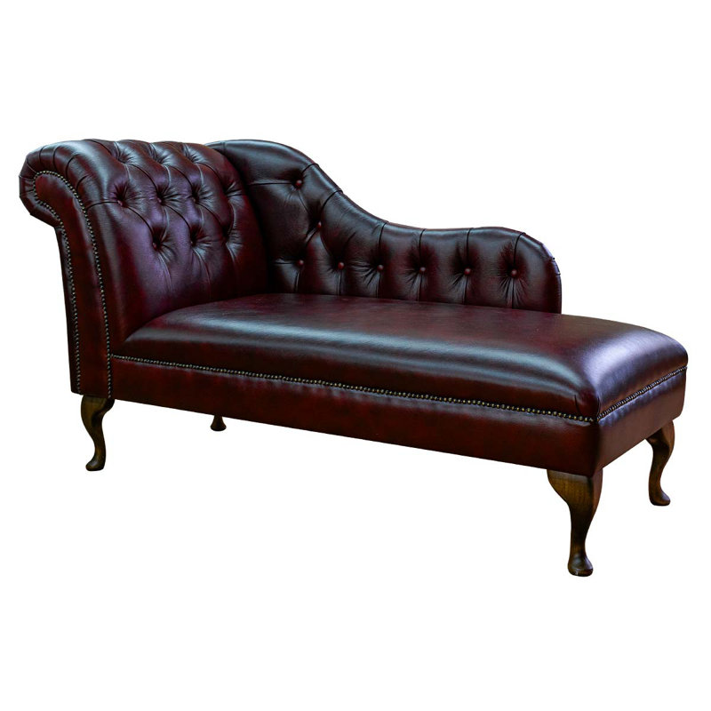 Upholstered Chaise Lounge, Red