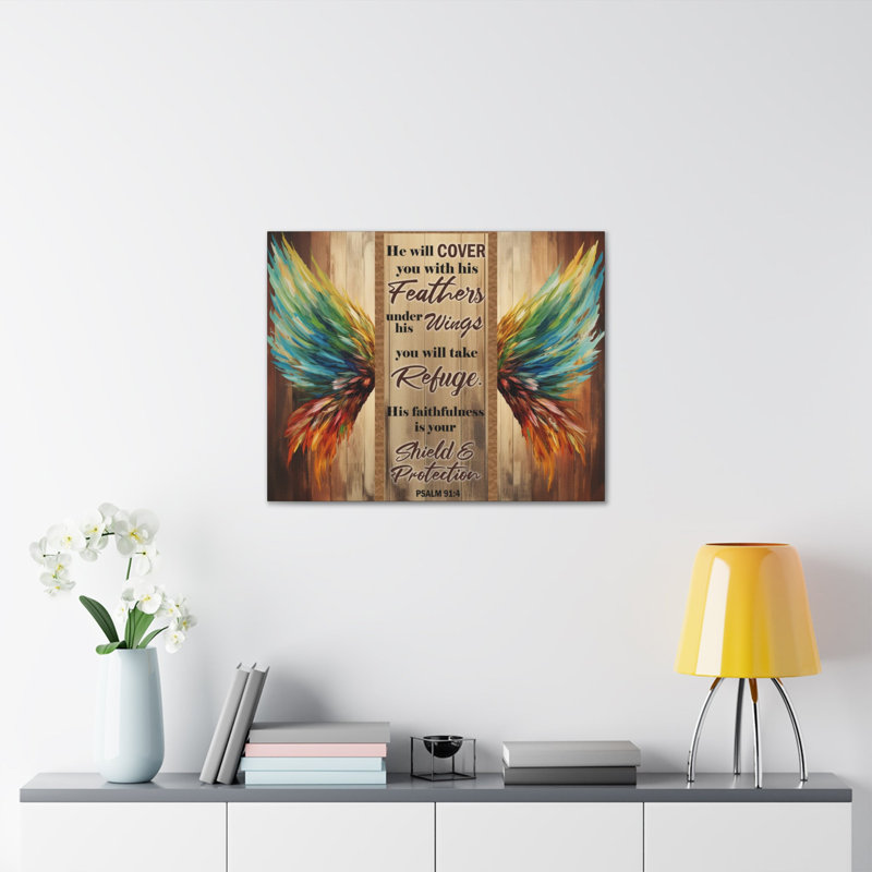 Psaume 91: 4 bouclier et protection, impression murale de Christian, H 12 po x l 16 po