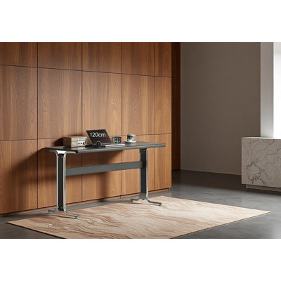Bureau en chêne avec structure en métal de style industriel
