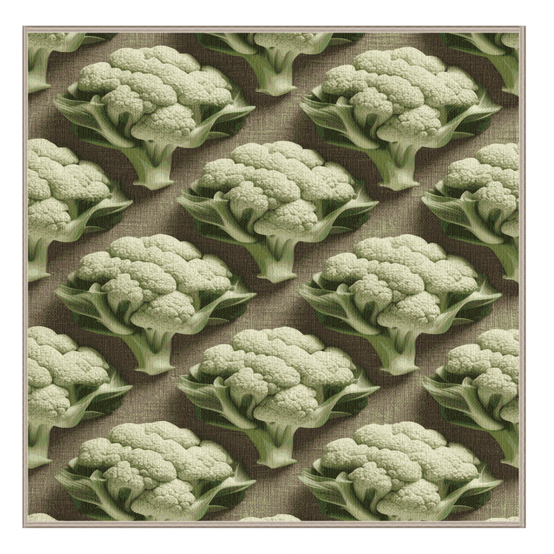  Tapis lavable chou-fleur Romanesco, Carré 6 pi