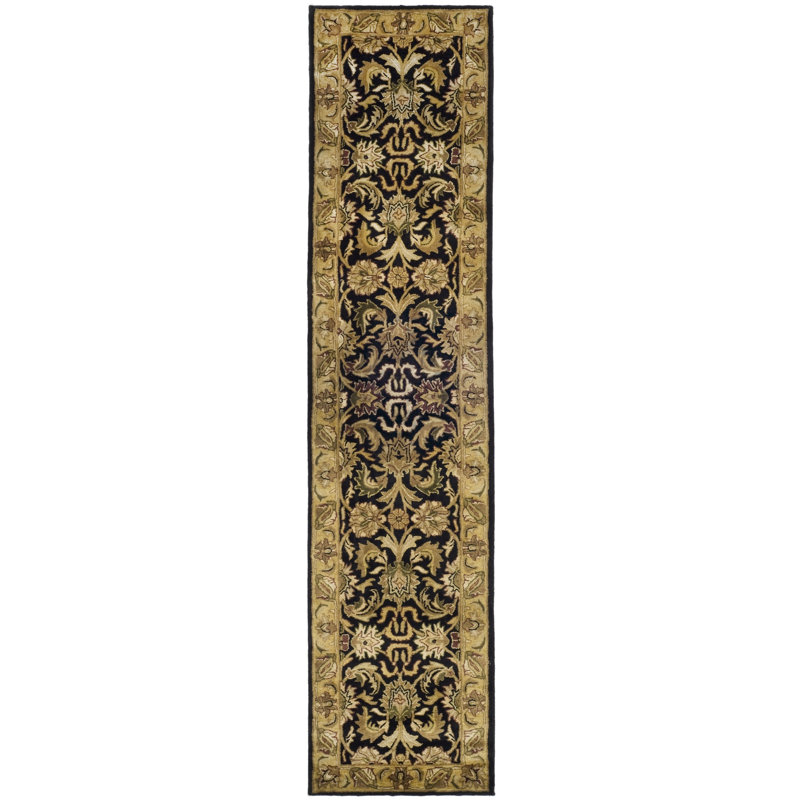 Tapis oriental multicolore en laine touffeté à la main Amabel, Tapis de couloir 2 pi 3 po x 12 pi